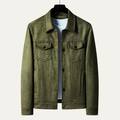 Men’s Suede Look Classic Trucker Jacket