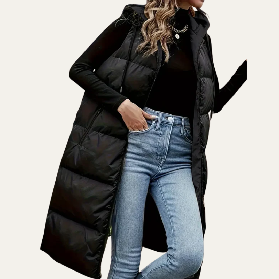 Women’s Longline Hooded Puffer Vest