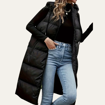 Women’s Longline Hooded Puffer Vest