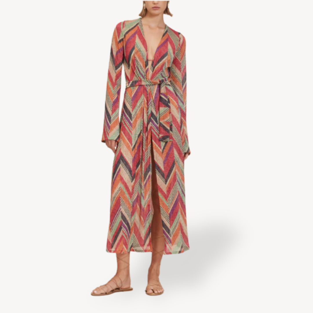 Women's Chevron Knit Cardigan Pants Set