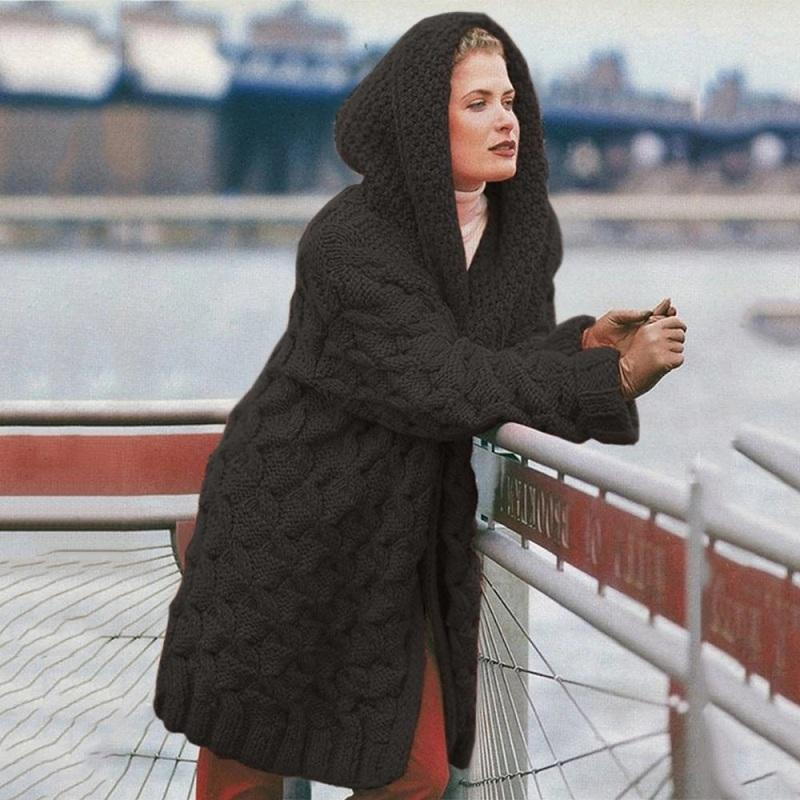 Violet | Women's Long Cardigan | Hooded