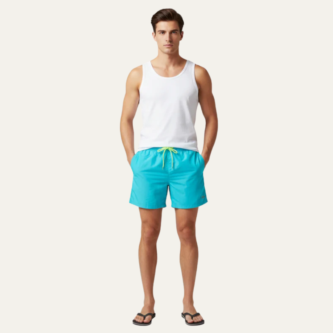 Men’s Simple Mid Thigh Swim Shorts