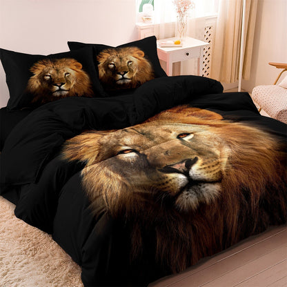 Wild Lion Pattern Bedding Set