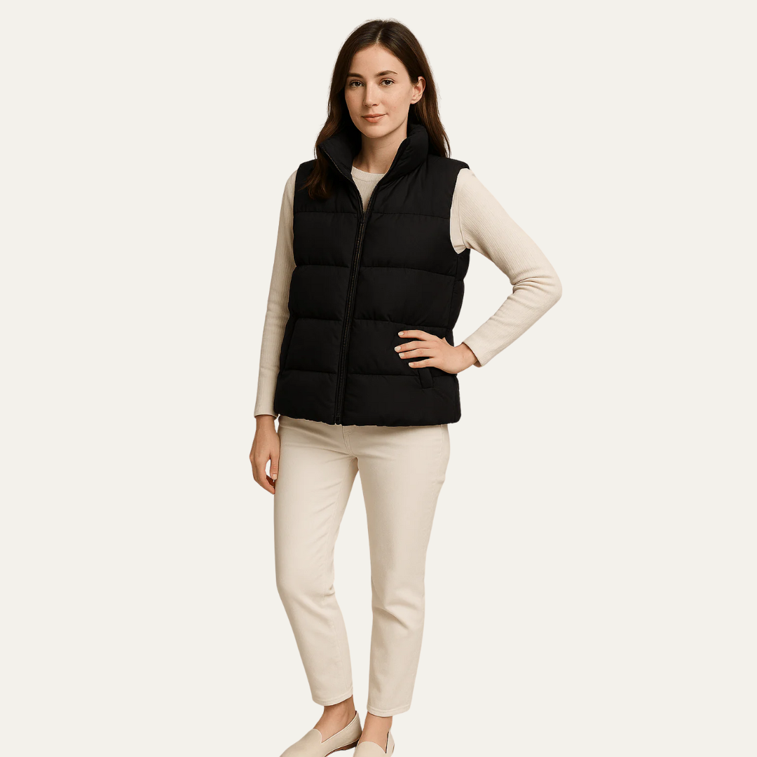 Women’s Quilted Hip-Length Puffer Vest