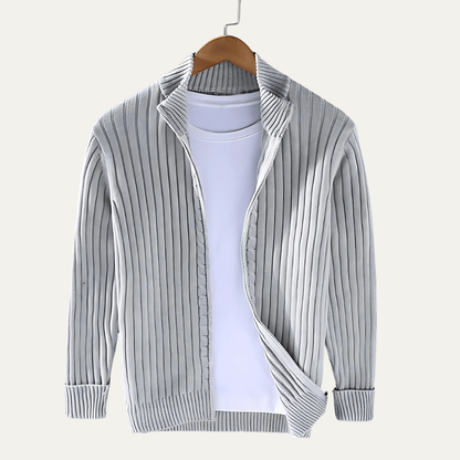 Men’s Wide Ribbed Full Zip Cardigan