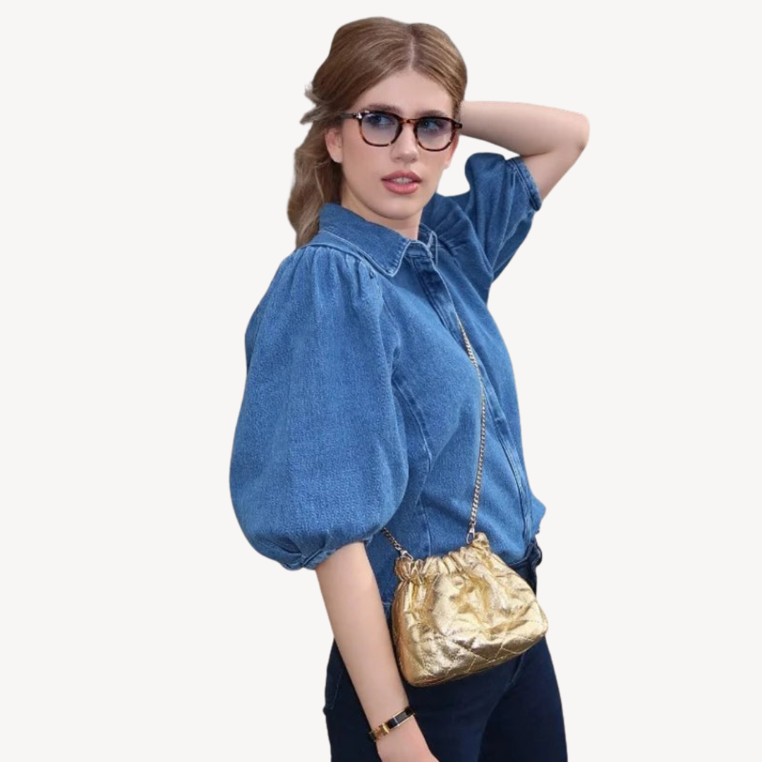 Denim Puff Sleeve Shirt