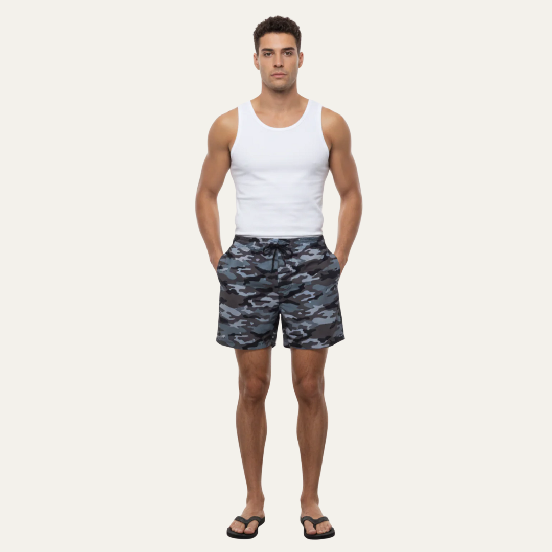 Men’s Striped Drawstring Board Shorts