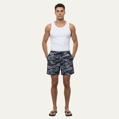 Men’s Striped Drawstring Board Shorts