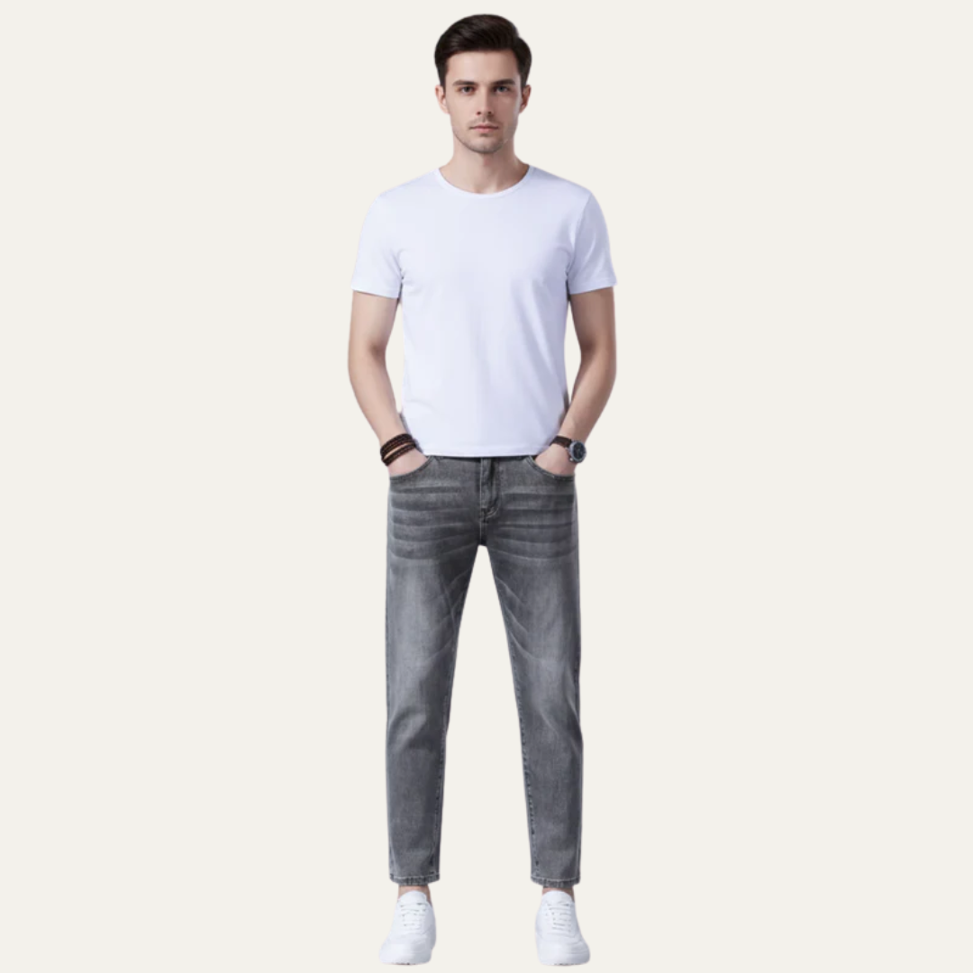 Men’s Slim Straight Vintage Denim Pants