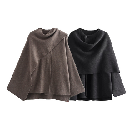 Elegant, soft women's cape jacket