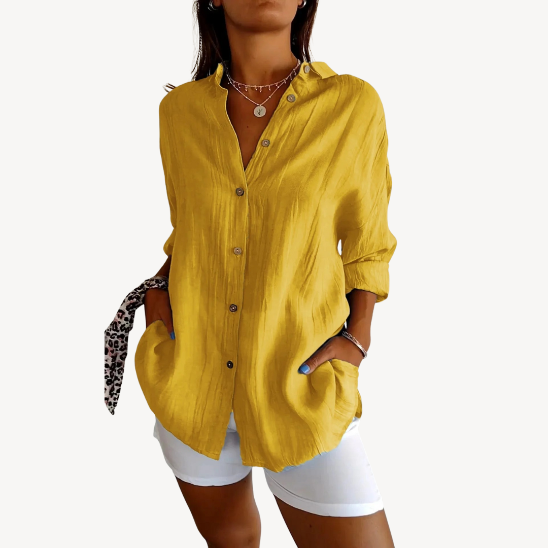Button-Up Casual Blouse Women