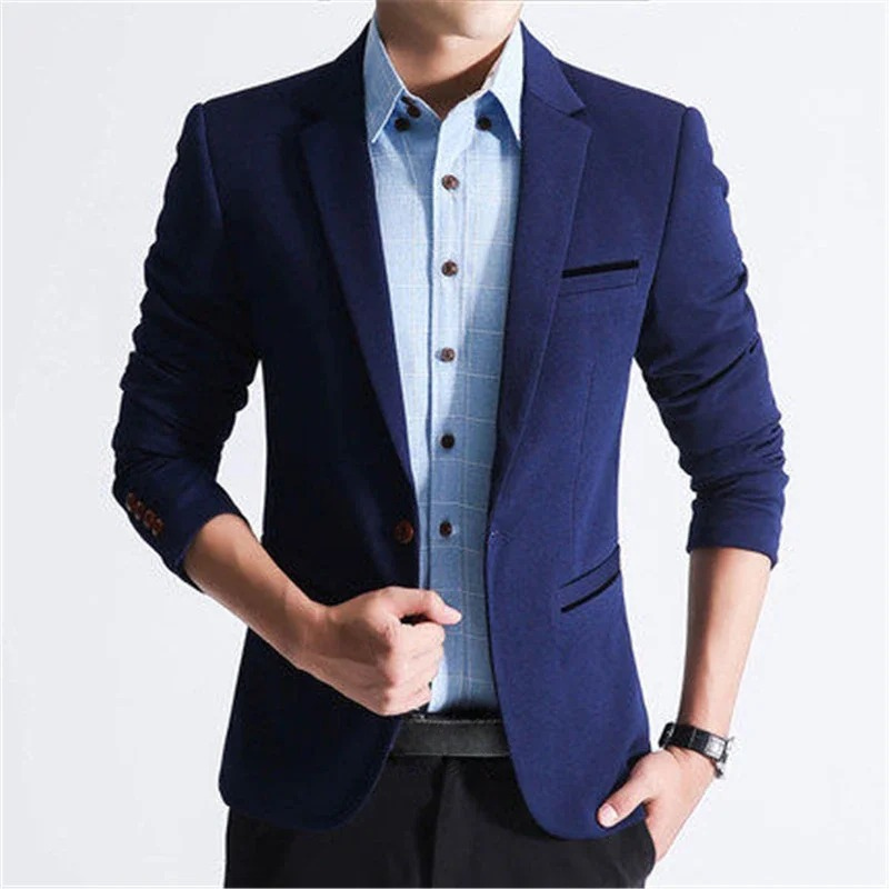 Stylish Men's Slim Fit Single Button Blazer