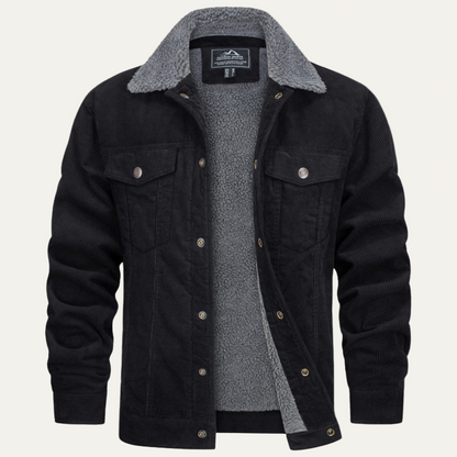 Men’s Denim Trucker Jacket with Shearling Collar