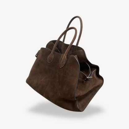 Women's Brown Suede Leather Tote Bag