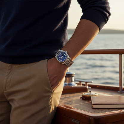 Men’s Automatic Watch with Fluted Bezel and Jubilee Bracelet