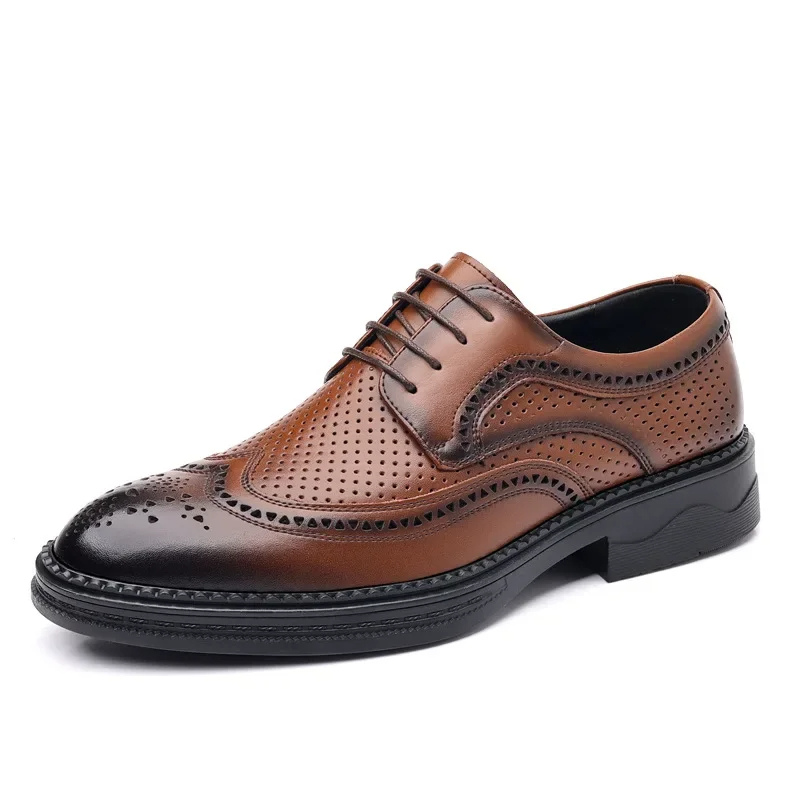 Classic Men's Vegan Leather Lace Up Shoes - BritishElegance