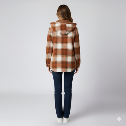 Elizabeth | Autumn Jacket - Hooded Plaid Outerwear for Women