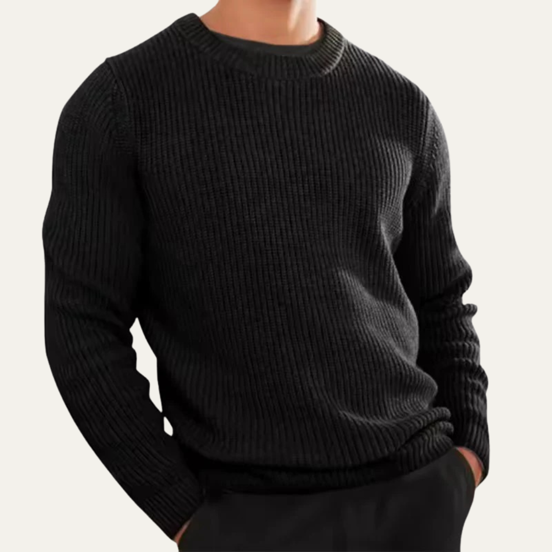 Men’s Ribbed Wool Blend Knit Sweater