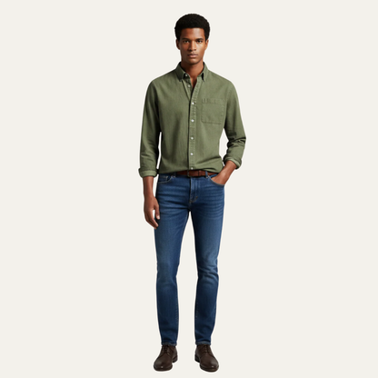 Men’s Casual Button Up Shirt and Denim Outfit Set