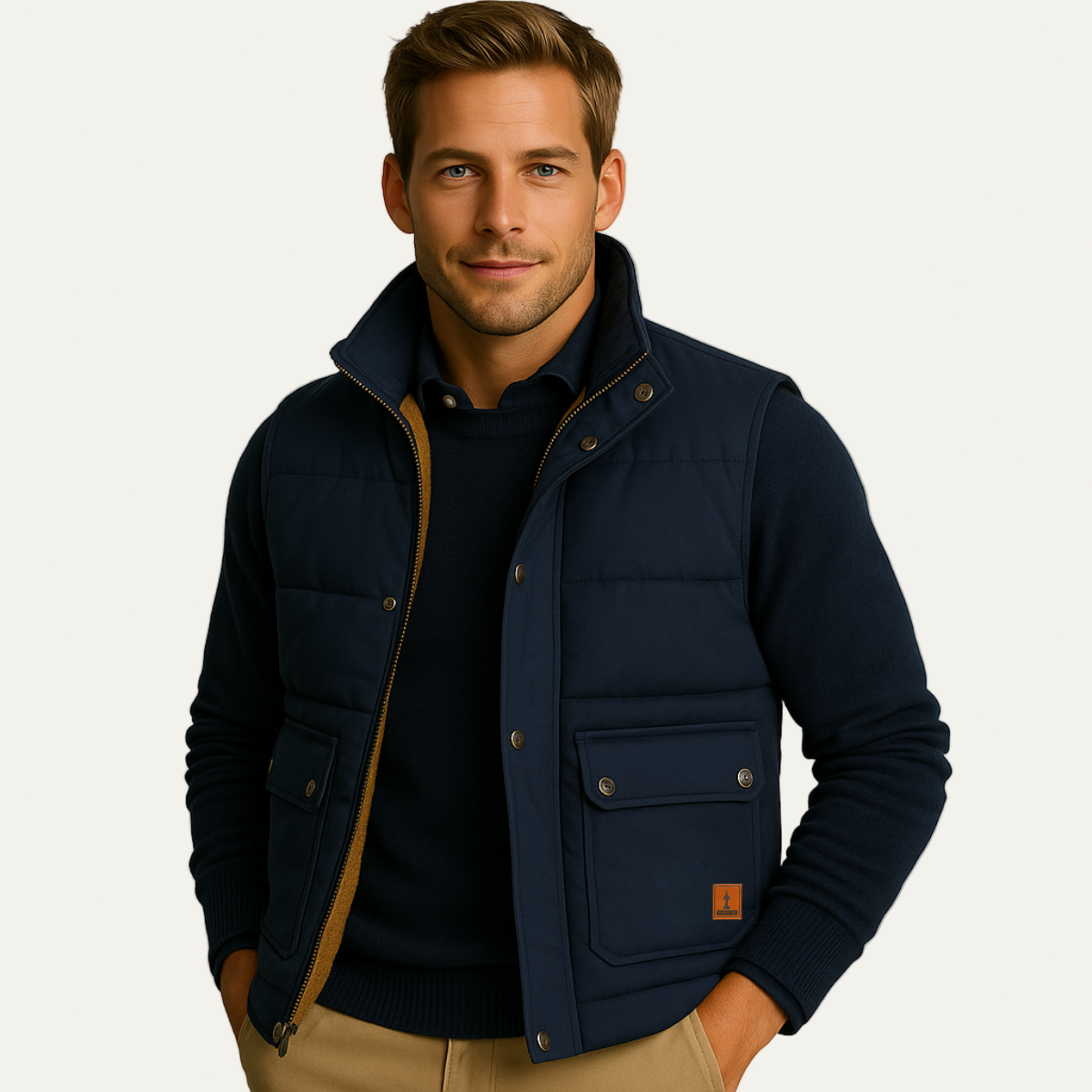 Men’s Quilted Stand Collar Puffer Vest