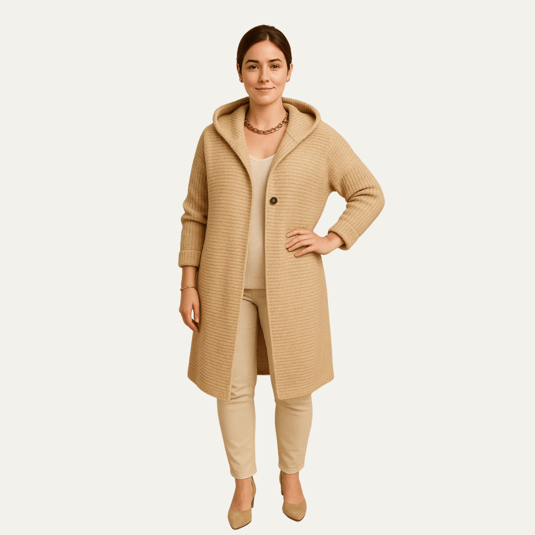 Women’s Ribbed Hooded Knit Coat
