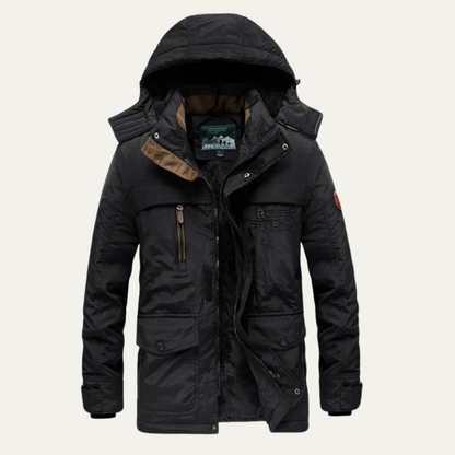 Men’s Warm Winter Quilted Puffer Jacket with Hood