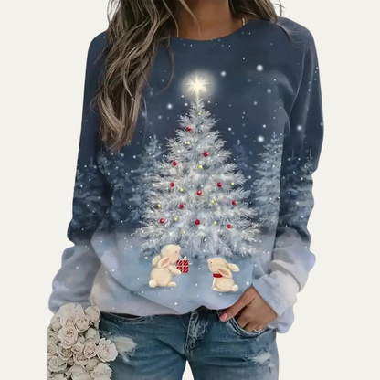 Women’s Golden Christmas Tree Raglan Sweatshirt
