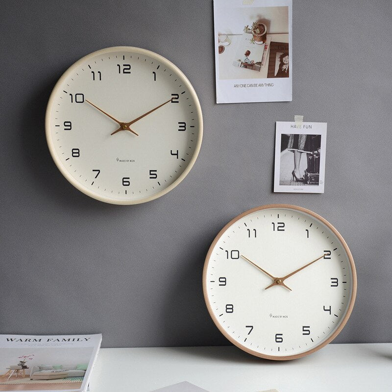 Rustic Wooden Wall Clock in Simple Modern Style - BritishElegance