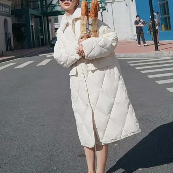 Warm Winter Padded Coat with Faux Fur Trim