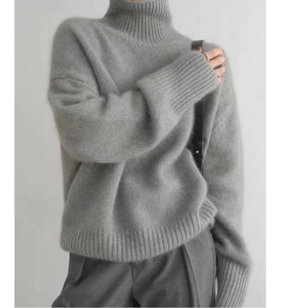 Warm Winter Crew Neck Wool Sweater for Women