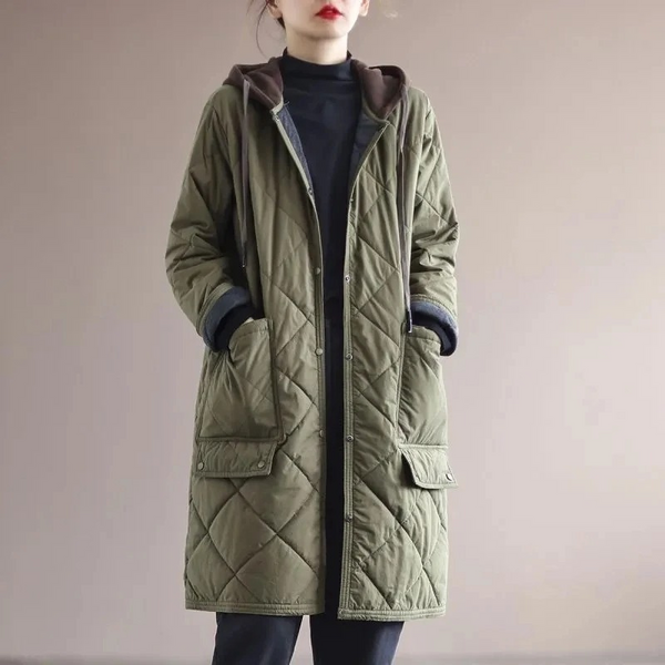 Warm Waterproof Ladies Winter Parka Coat with Buttons