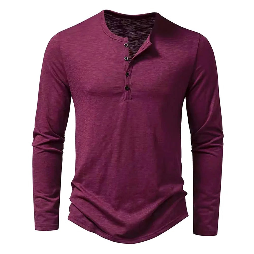 Classic Long Sleeve Henley Shirt