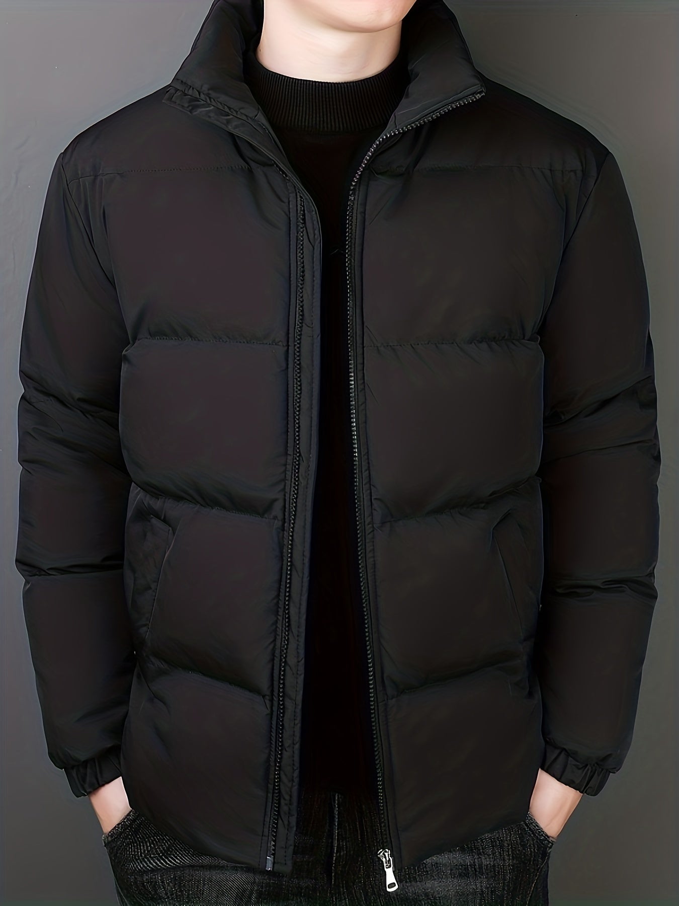 Waterproof Men's Winter Coat with Zip Pockets
