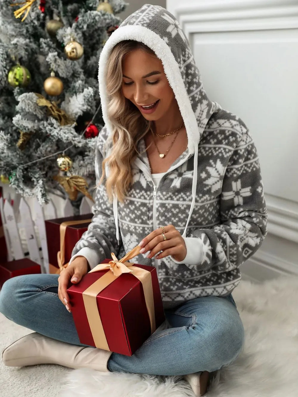 Warm Fleece Zip Up Hoodie Jacket - BritishElegance