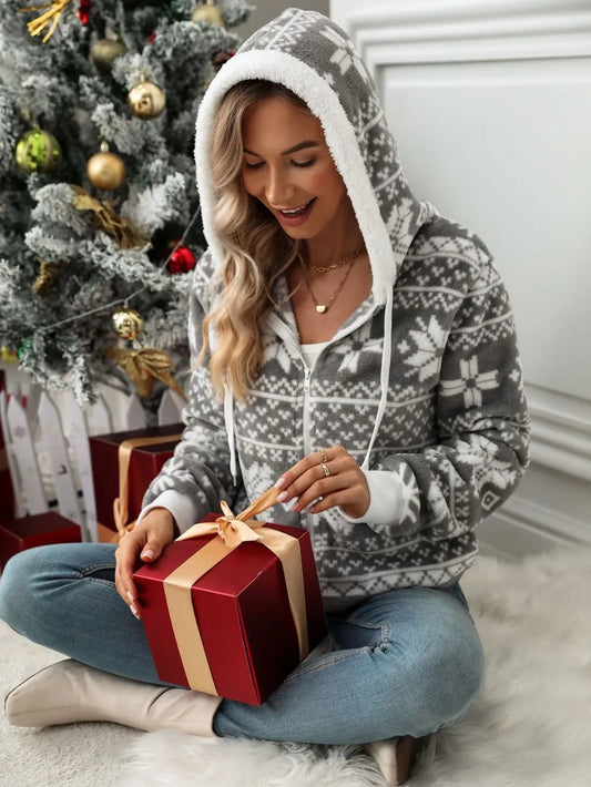Warm Fleece Zip Up Hoodie Jacket - BritishElegance