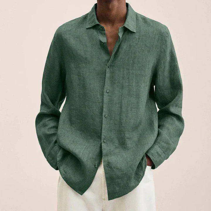 Versatile and lightweight linen shirt for men, elegantly styled