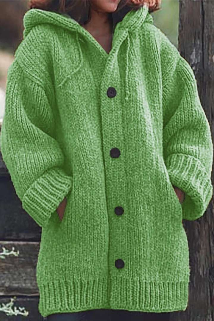 Cozy Oversized Women's Hooded Sweater Cardigan
