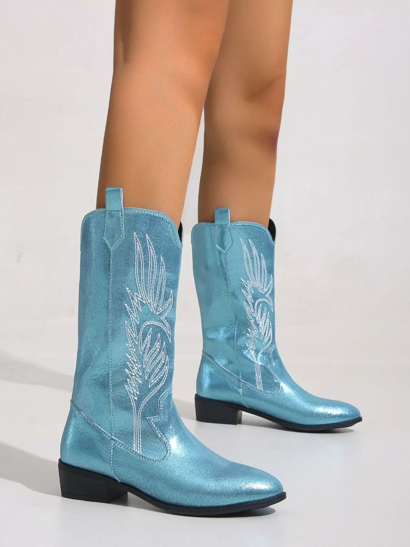 Decorative High Heel Ankle Boots
