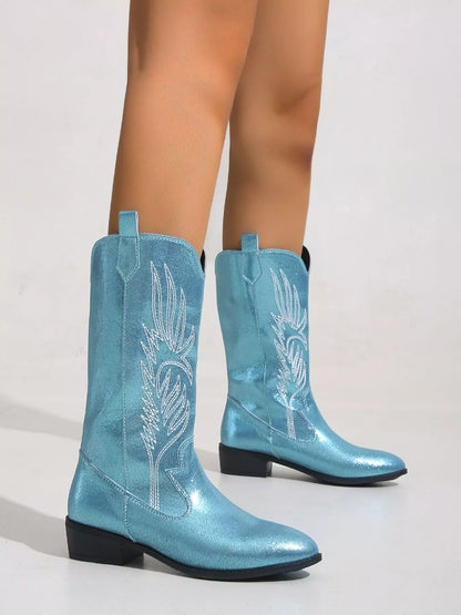 Decorative High Heel Ankle Boots