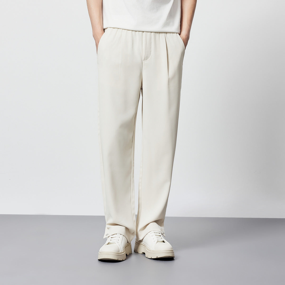 Relaxed Fit Men's Wide Leg Dress Pants - BritishElegance