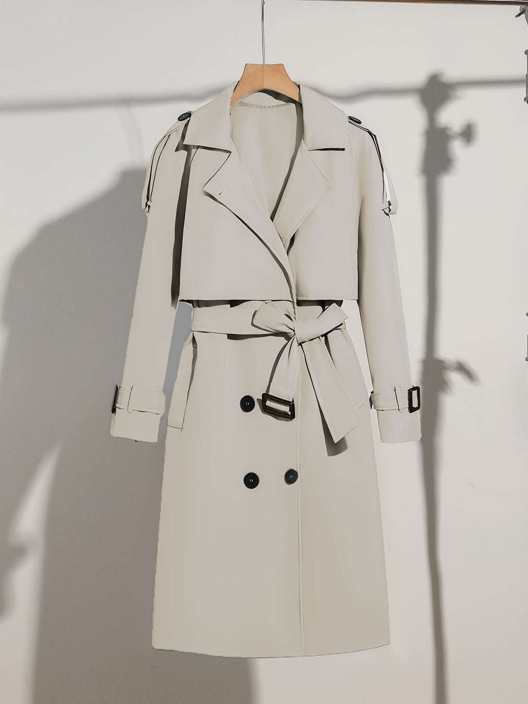 Classic Waterproof Trench Coat with Belted Waist - BritishElegance