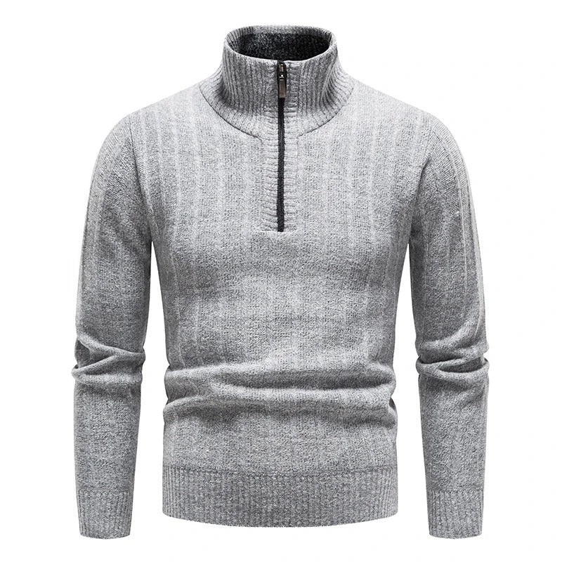 Classic Cable Knit Zip Sweater