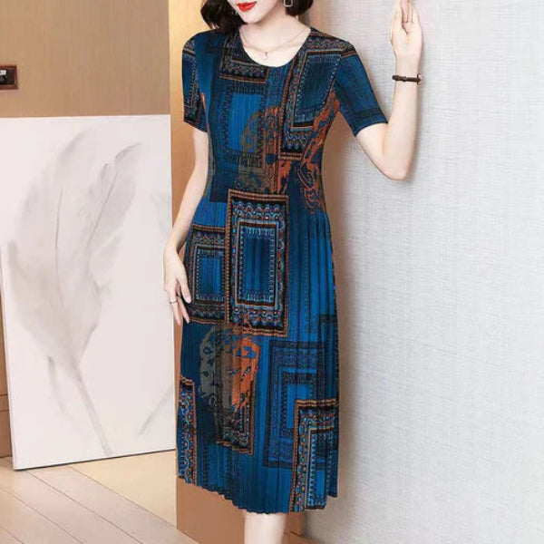 Casual Floral Midi Dress for Women - BritishElegance