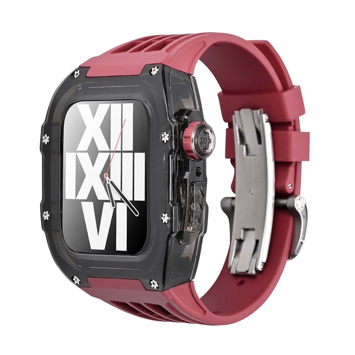 Stylish Fluoro Band & Black Case For Apple Watch