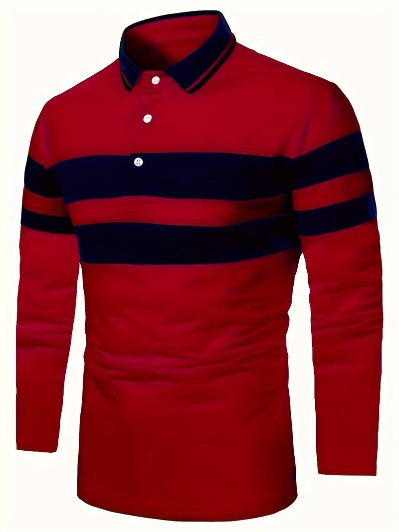 Christopher Men's Casual Long-Sleeve Colorblock Shirt