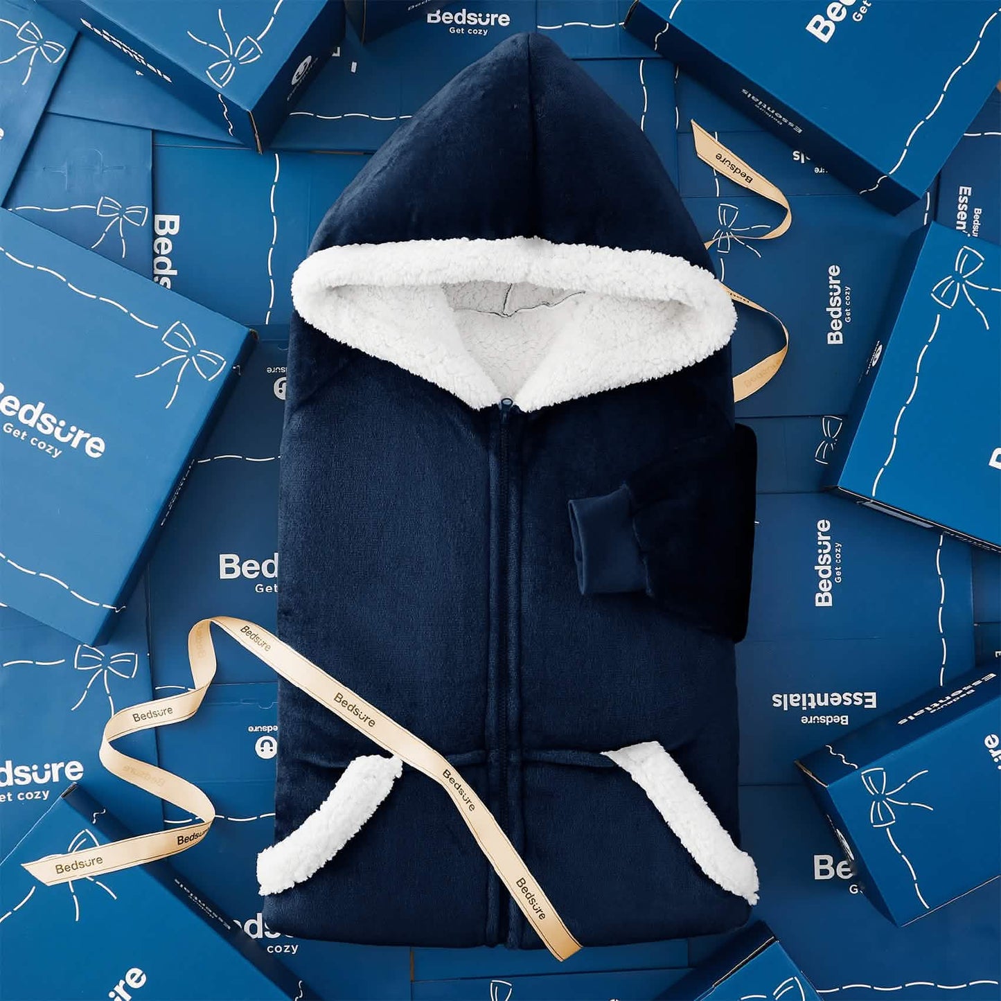 CozyHaven | Sherpa Fleece Wearable Blanket Hoodie – Zippered, Warm & Ultra-Soft