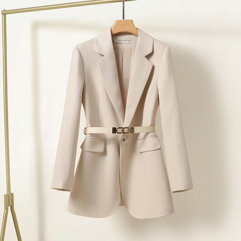 Classic Fit Women's Blazer with Pockets and Belt