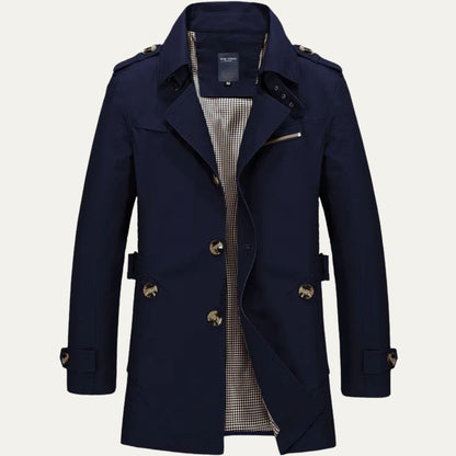 Men’s Single Breasted Mid Length Trench Coat