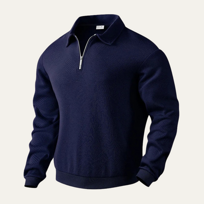 The Elgin Men's Casual Zip Up Polo Jumper