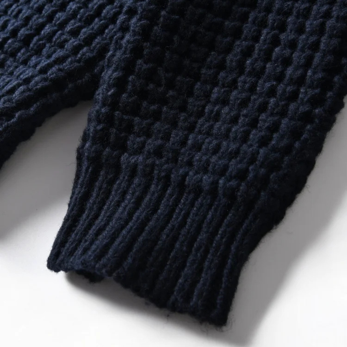 Men’s Chunky Waffle Knit Cardigan with Shawl Collar